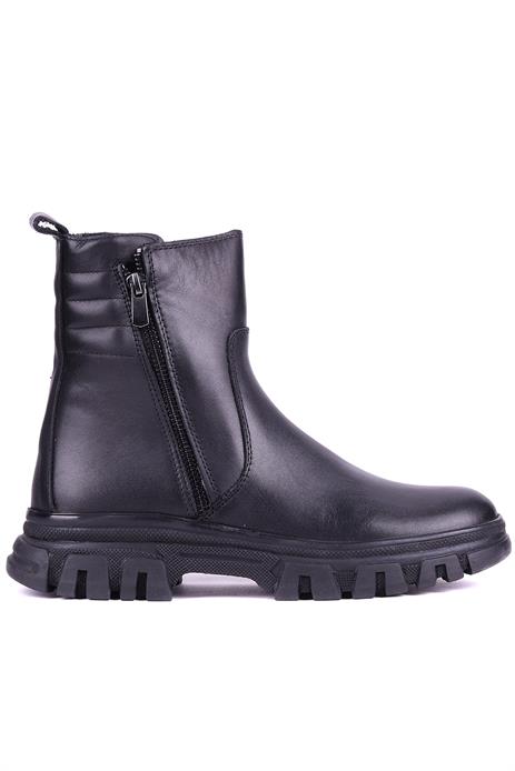 Shoetyle - Hakiki Deri Siyah Renk Fermuarlı Kadın Chelsea Bot - 25103053