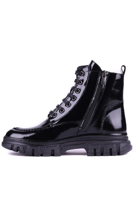 Shoetyle - Hakiki Deri Siyah Rugan Kadın Bot - 25103054