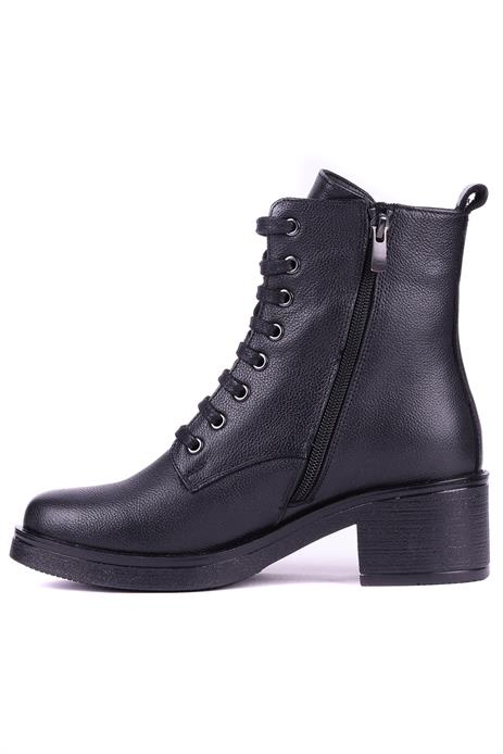 Shoetyle - Hakiki Deri Siyah Renk Topuklu Kadın Bot - 25103854