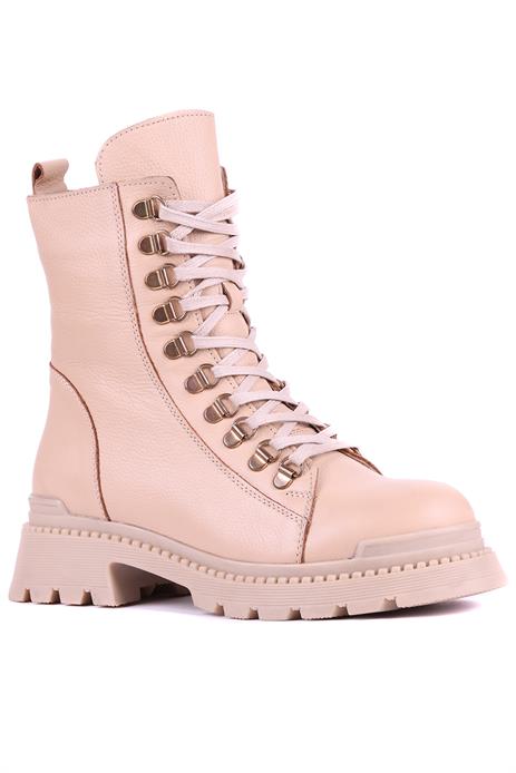 Shoeyle - Hakiki Deri Bej Rengi Kadın Postal Bot - 25104952