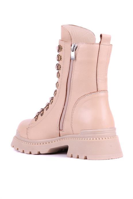 Shoeyle - Hakiki Deri Bej Rengi Kadın Postal Bot - 25104952