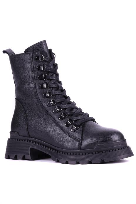 Shoeyle - Hakiki Deri Siyah Renk Kadın Postal Bot - 25104952