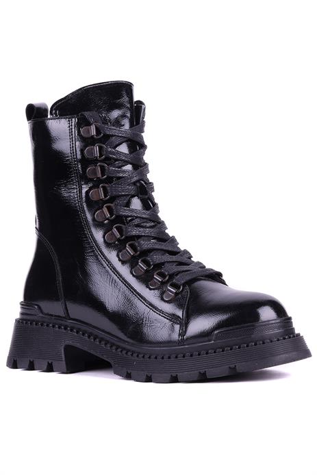 Shoeyle - Hakiki Deri Siyah Rugan Kadın Postal Bot - 25104952