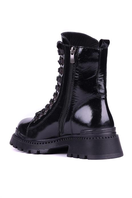 Shoeyle - Hakiki Deri Siyah Rugan Kadın Postal Bot - 25104952