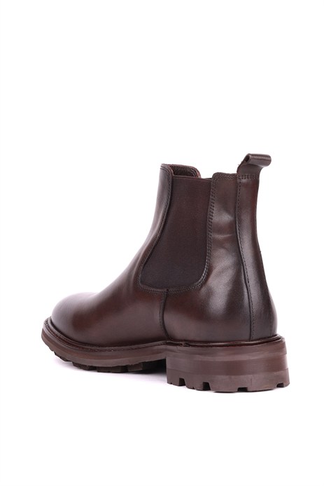 Shoetyle - Kahverengi Hakiki Deri Erkek Chelsea Bot 500-9004