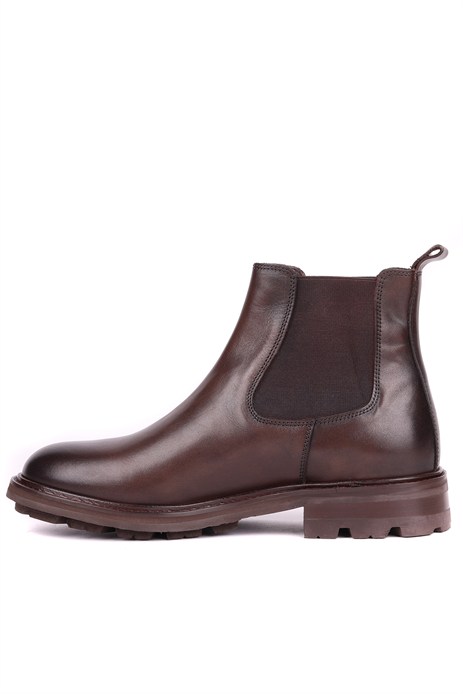 Shoetyle - Kahverengi Hakiki Deri Erkek Chelsea Bot 500-9004