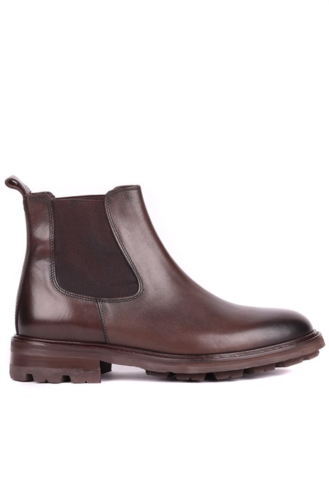 Shoetyle - Kahverengi Hakiki Deri Erkek Chelsea Bot 500-9004