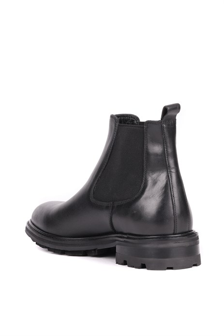 Shoetyle - Siyah Hakiki Deri Erkek Chelsea Bot 500-9004