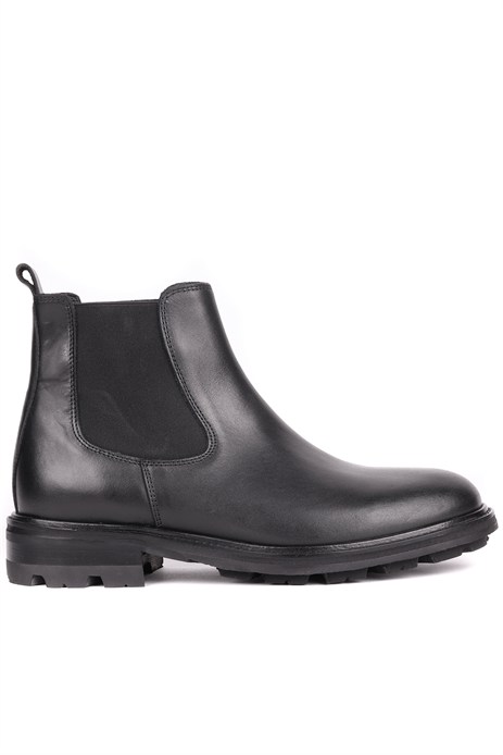 Shoetyle - Siyah Hakiki Deri Erkek Chelsea Bot 500-9004