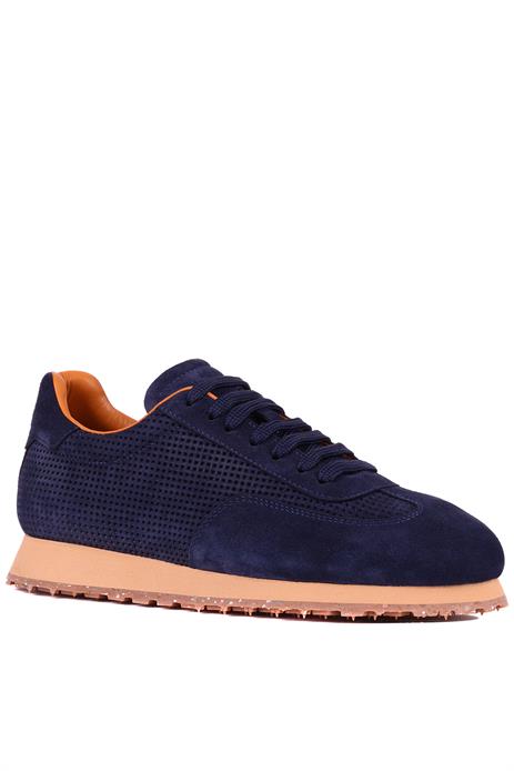 Shoetyle - Lacivert Hakiki Süet Bağcıklı Erkek Günlük Ayakkabı 666-109