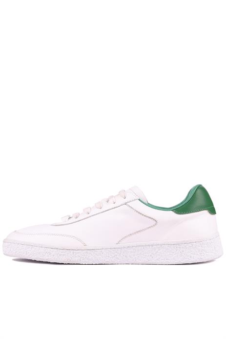 Shoetyle - Beyaz Hakiki Deri Bağcıklı Erkek Sneaker 666-11