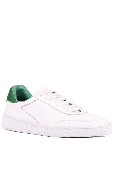 Shoetyle - Beyaz Hakiki Deri Bağcıklı Erkek Sneaker 666-11
