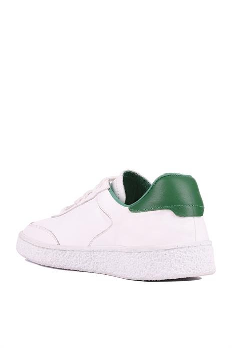 Shoetyle - Beyaz Hakiki Deri Bağcıklı Erkek Sneaker 666-11