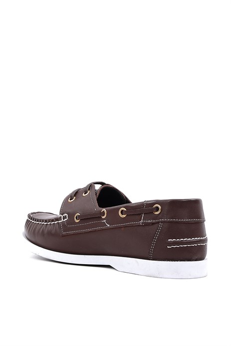 Shoetyle - Hakiki Deri Kahverengi Günlük Erkek Loafer Ayakkabı - 900-26009