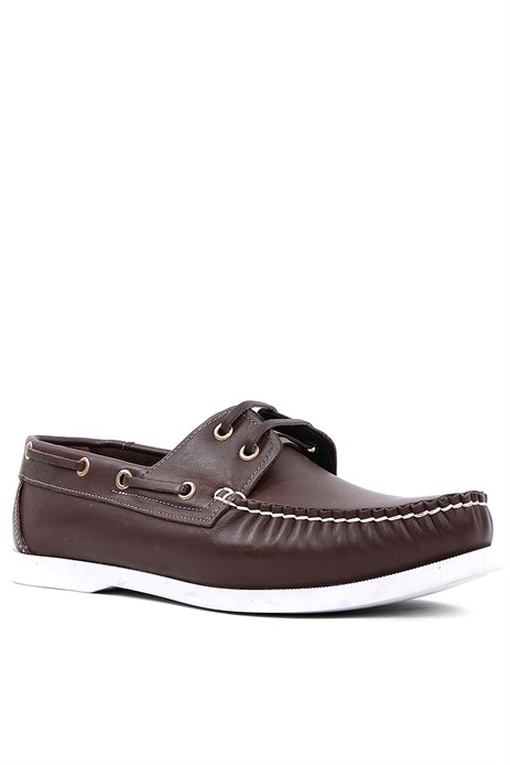 Shoetyle - Hakiki Deri Kahverengi Günlük Erkek Loafer Ayakkabı - 900-26009