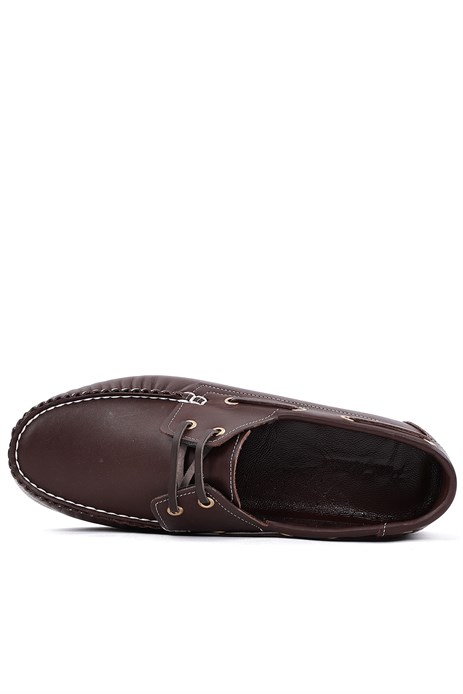 Shoetyle - Hakiki Deri Kahverengi Günlük Erkek Loafer Ayakkabı - 900-26009