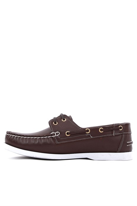 Shoetyle - Hakiki Deri Kahverengi Günlük Erkek Loafer Ayakkabı - 900-26009
