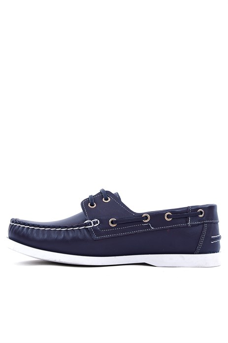Shoetyle - Hakiki Deri Lacivert Günlük Erkek Loafer Ayakkabı - 900-26009