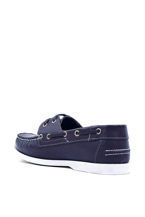 Shoetyle - Hakiki Deri Lacivert Günlük Erkek Loafer Ayakkabı - 900-26009