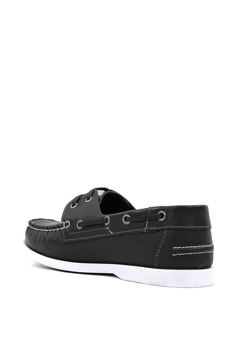 Shoetyle - Hakiki Deri Siyah Renk Günlük Erkek Loafer Ayakkabı - 900-26009