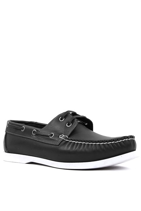 Shoetyle - Hakiki Deri Siyah Renk Günlük Erkek Loafer Ayakkabı - 900-26009