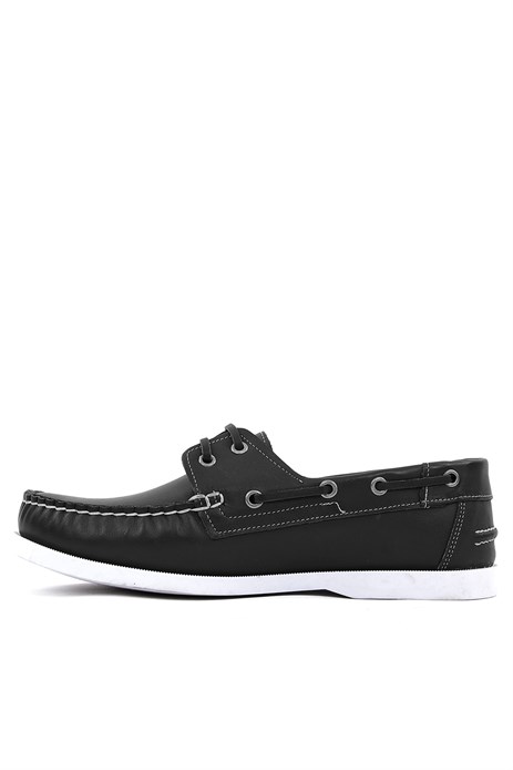 Shoetyle - Hakiki Deri Siyah Renk Günlük Erkek Loafer Ayakkabı - 900-26009