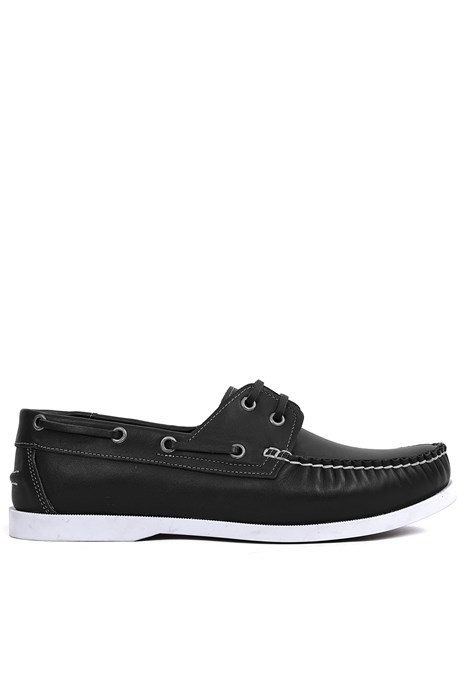 Shoetyle - Hakiki Deri Siyah Renk Günlük Erkek Loafer Ayakkabı - 900-26009