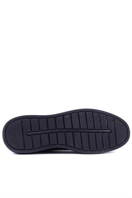 Fosco - Hakiki Deri Siyah Renk Erkek Deri Sneaker - 3240 
