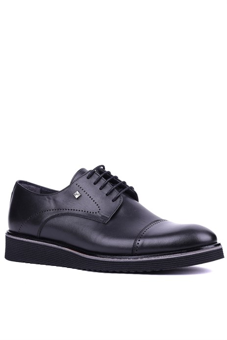 Fosco - Hakiki Deri Siyah Renk Günlük Erkek Ayakkabı - 2928 