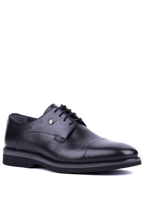Fosco - Hakiki Deri Siyah Renk Klasik Erkek Ayakkabı - 3103 
