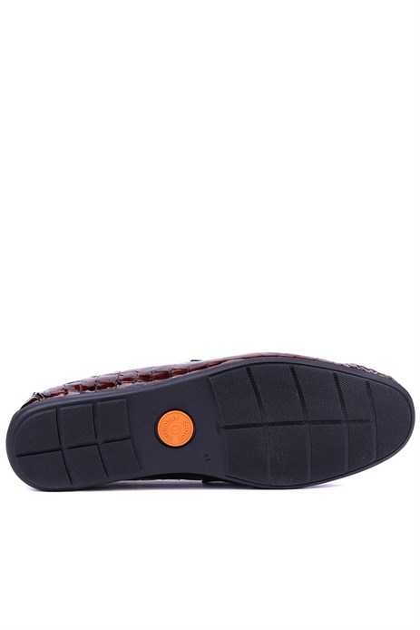 Fosco - Hakiki Deri Taba Croco Erkek Loafer - 2094 
