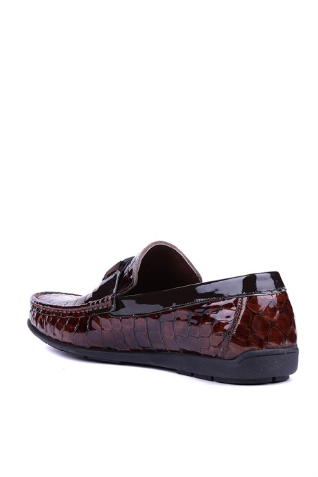 Fosco - Hakiki Deri Taba Croco Erkek Loafer - 2094 
