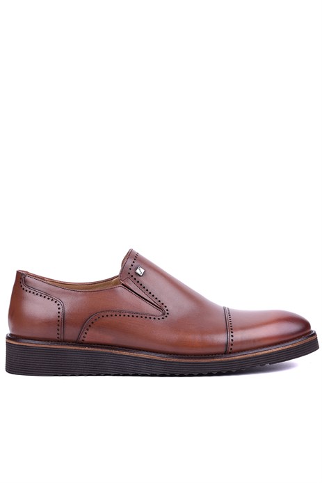 Fosco - Hakiki Deri Taba Rengi Günlük Erkek Ayakkabı - 3214 