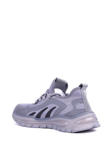 Guja - Hakiki Deri - Tekstil Gri Renk Erkek Sneaker - 900-519