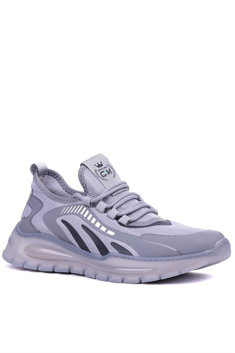 Guja - Hakiki Deri - Tekstil Gri Renk Erkek Sneaker - 900-519