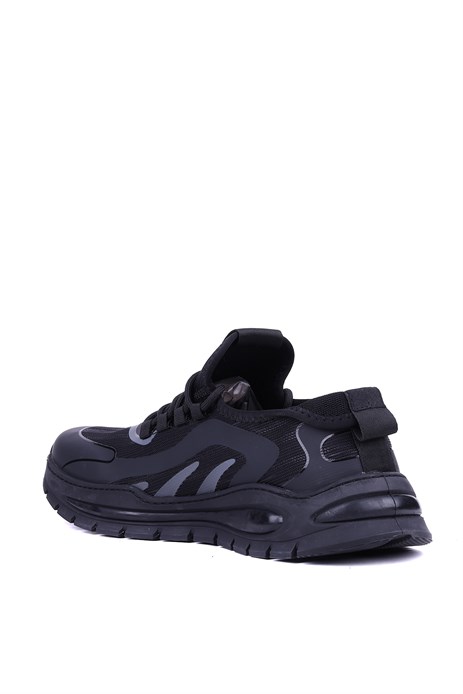 Guja - Hakiki Deri - Tekstil Siyah Renk Erkek Sneaker - 900-519 
