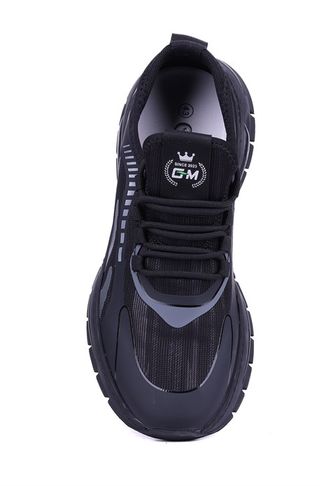 Guja - Hakiki Deri - Tekstil Siyah Renk Erkek Sneaker - 900-519 