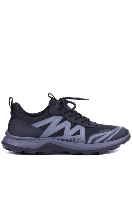 Guja - Hakiki Deri - Tekstil Siyah Renk Erkek Sneaker - 900-526