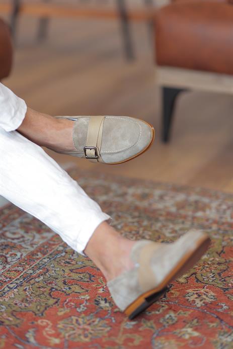 Shoetyle - Bej Hakiki Süet Deri Erkek Klasik Ayakkabı 115-K580