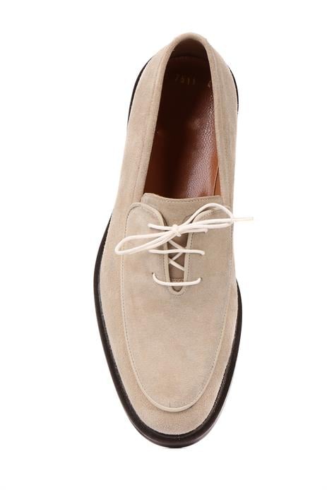Shoetyle - Bej Süet Bağcıklı Erkek Klasik Ayakkabı 250-7511