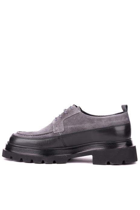 Shoetyle - Gri Hakiki Süet Bağcıklı Günlük Erkek Ayakkabı 115-K609