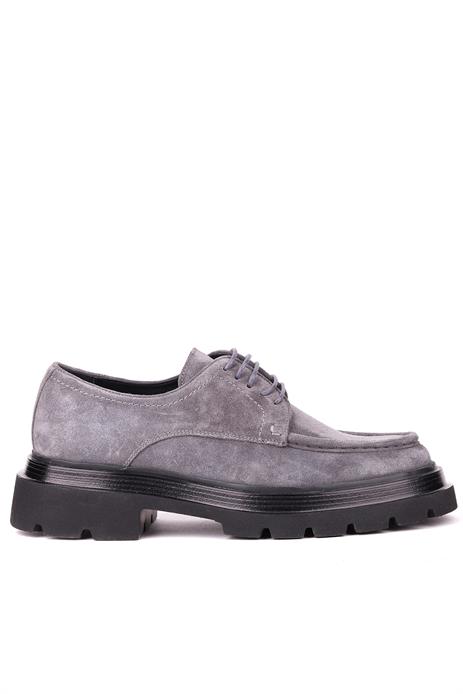 Shoetyle - Gri Hakiki Süet Bağcıklı Günlük Erkek Ayakkabı 115-K432