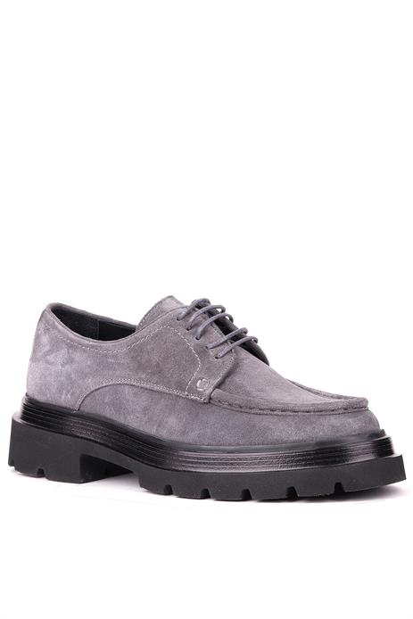 Shoetyle - Gri Hakiki Süet Bağcıklı Günlük Erkek Ayakkabı 115-K432