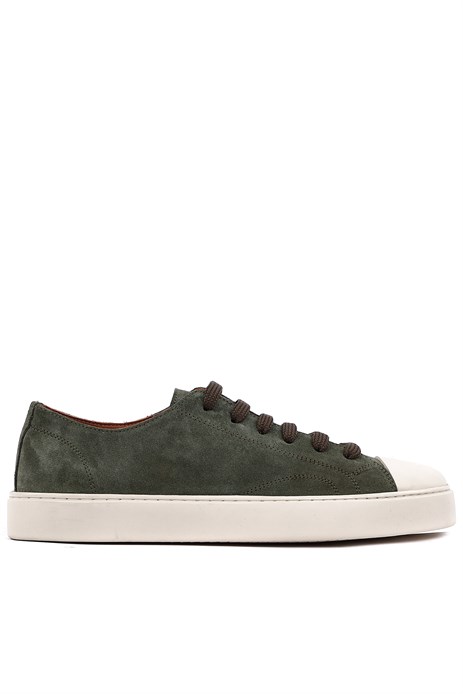 Shoetyle - Haki Hakiki Süet Bağcıklı Erkek Sneaker 666-25