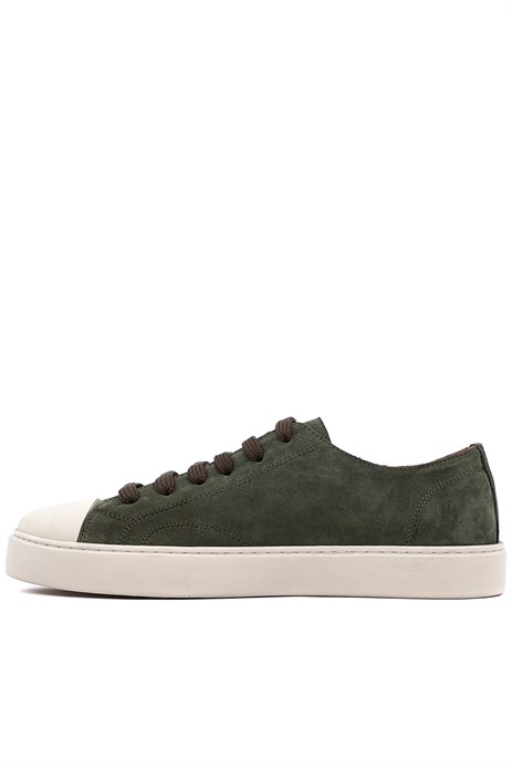 Shoetyle - Haki Hakiki Süet Bağcıklı Erkek Sneaker 666-25