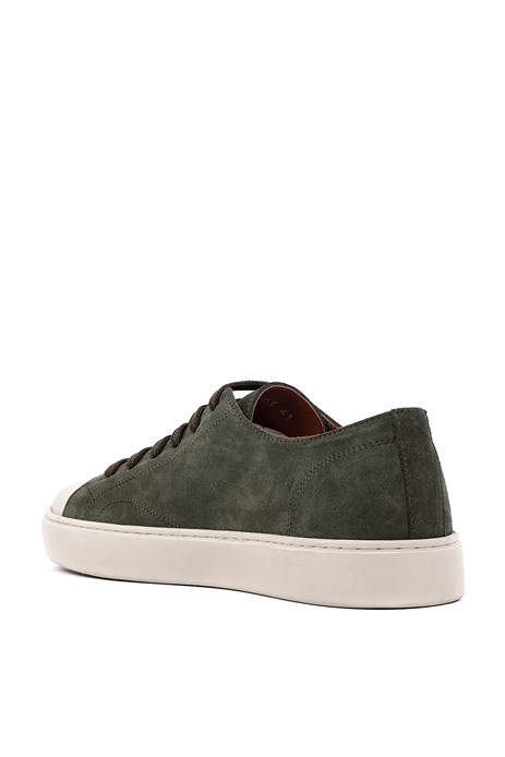 Shoetyle - Haki Hakiki Süet Bağcıklı Erkek Sneaker 666-25