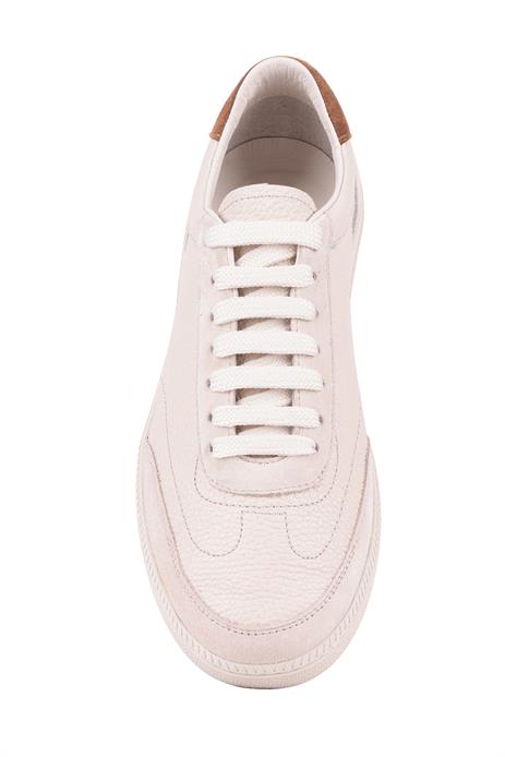 Shoetyle -  Bej Rengi Hakiki Deri Bağcıklı Erkek Günlük Ayakkabı 666-1098