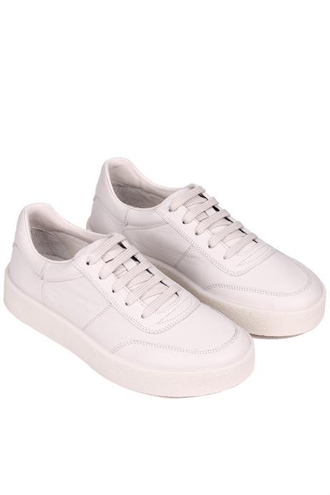 Shoetyle - Bej Renk Hakiki Deri Bağcıklı Erkek Sneaker 666-4404
