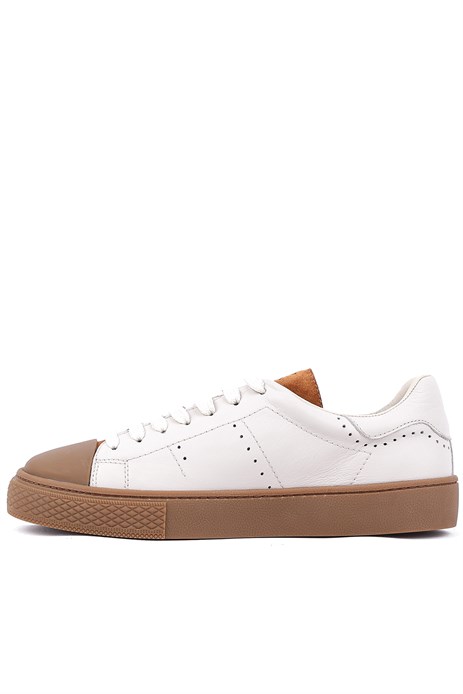 Shoetyle - Hakiki Deri Bej Rengi Erkek Sneaker - 666-03-80 