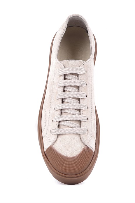 Shoetyle - Hakiki Deri Bej Rengi Erkek Sneaker - 666-03-80 